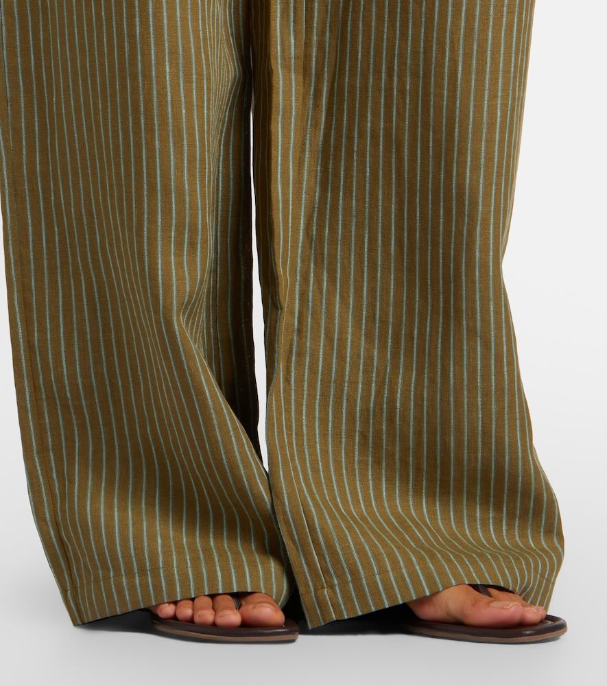 Pantaloni Mateo a gamba larga in lino a righe - Staud - Modalova