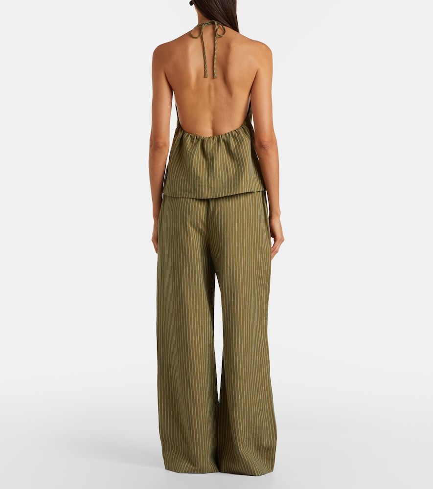 Pantalones anchos Mateo de lino a rayas - Staud - Modalova
