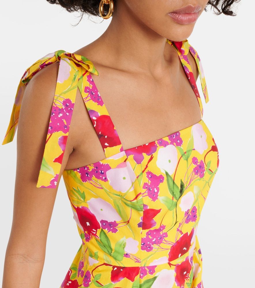 Abito midi in cotone con stampa floreale - Carolina Herrera - Modalova