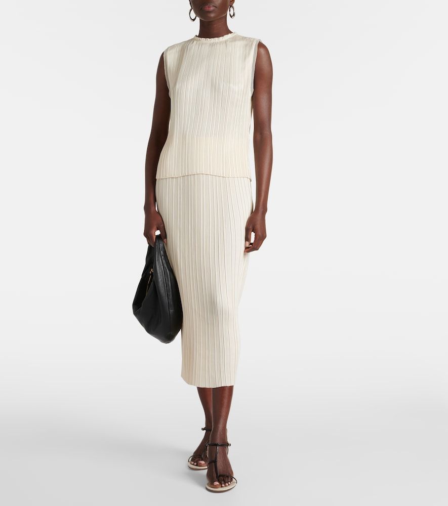 Vince Pleated satin midi skirt - Vince - Modalova