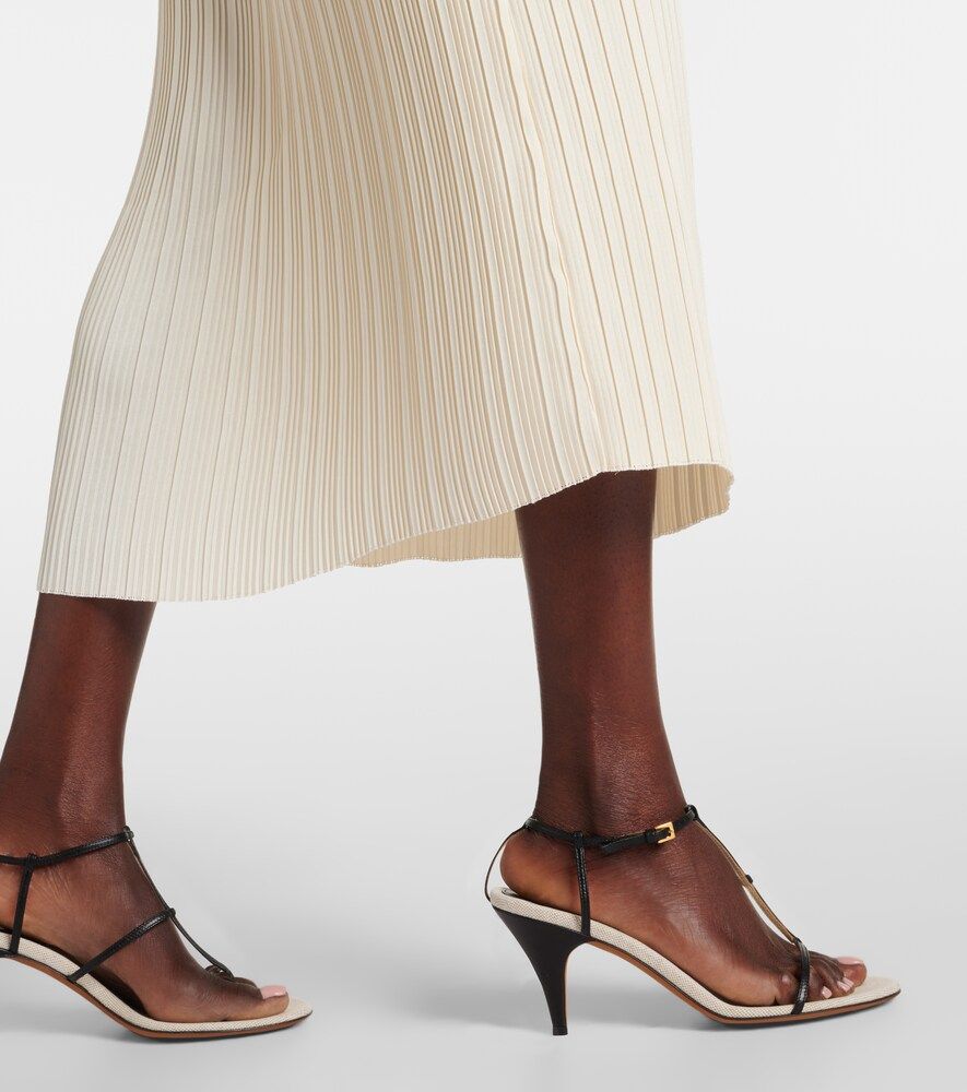 Vince Pleated satin midi skirt - Vince - Modalova