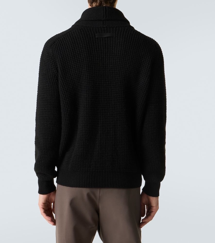 Waffle-knit cashmere-blend cardigan - Zegna - Modalova
