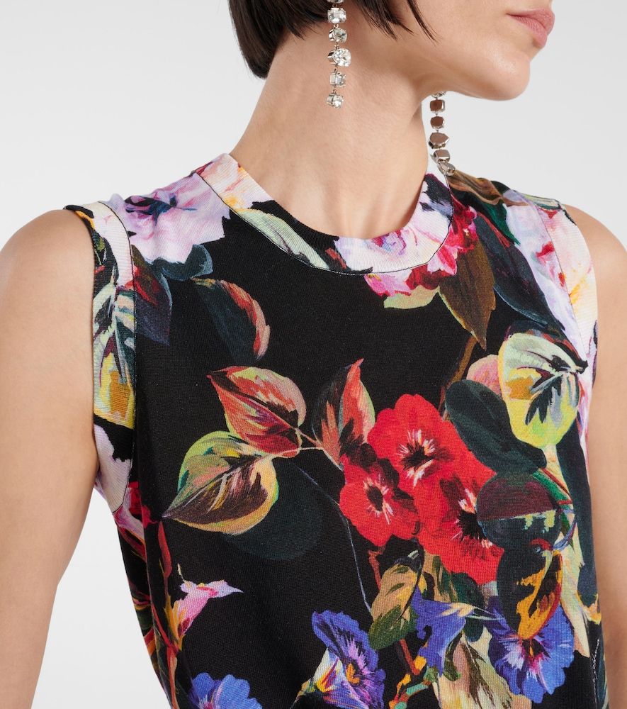 Top de punto de seda floral - Dolce&Gabbana - Modalova