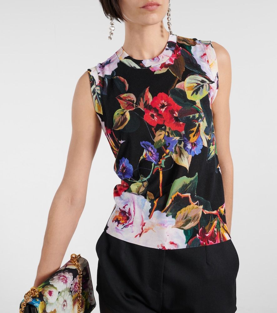 Top de punto de seda floral - Dolce&Gabbana - Modalova