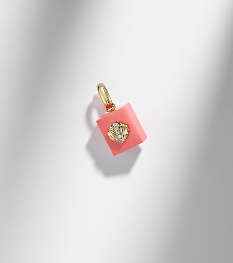 Coquillage and Le Cubo 9kt single earring and pendant set with diamonds - Yvonne Leon - Modalova