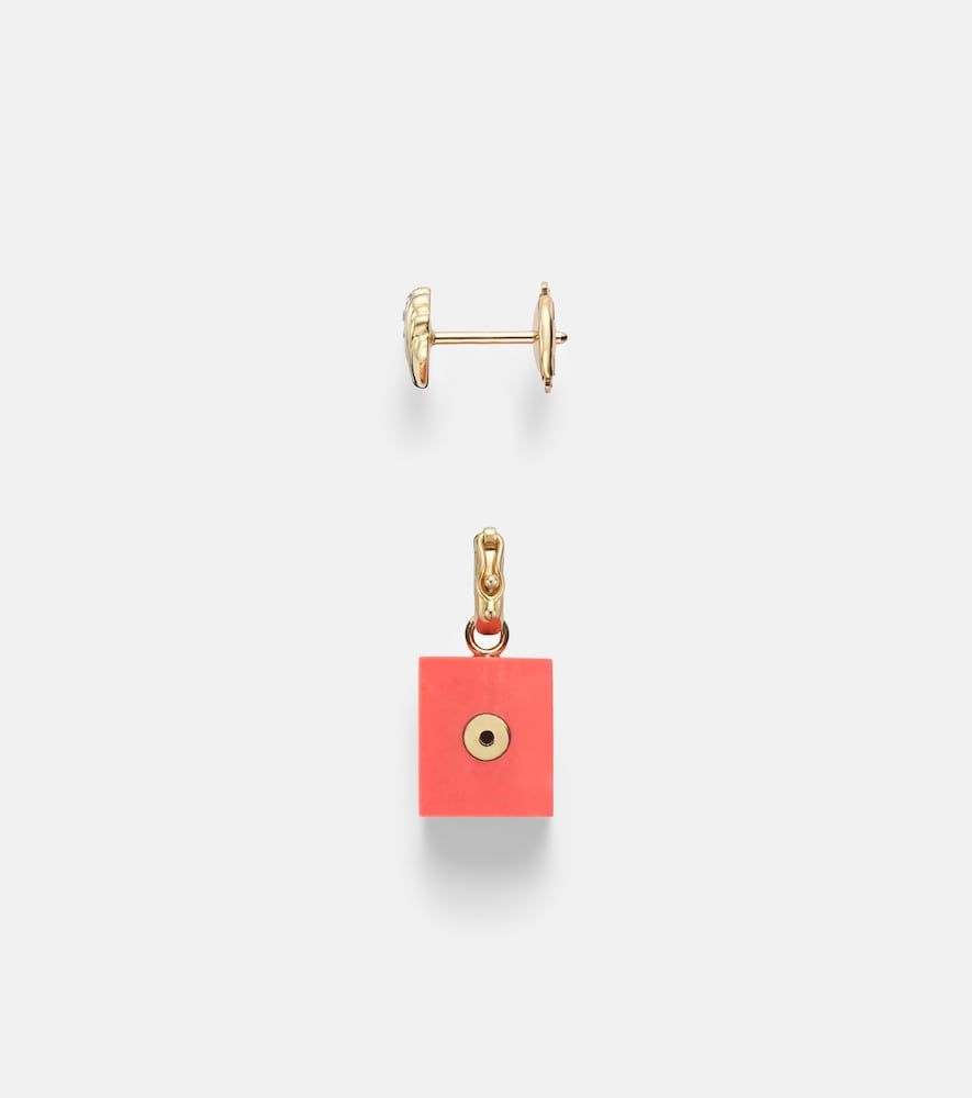 Coquillage and Le Cubo 9kt single earring and pendant set with diamonds - Yvonne Leon - Modalova
