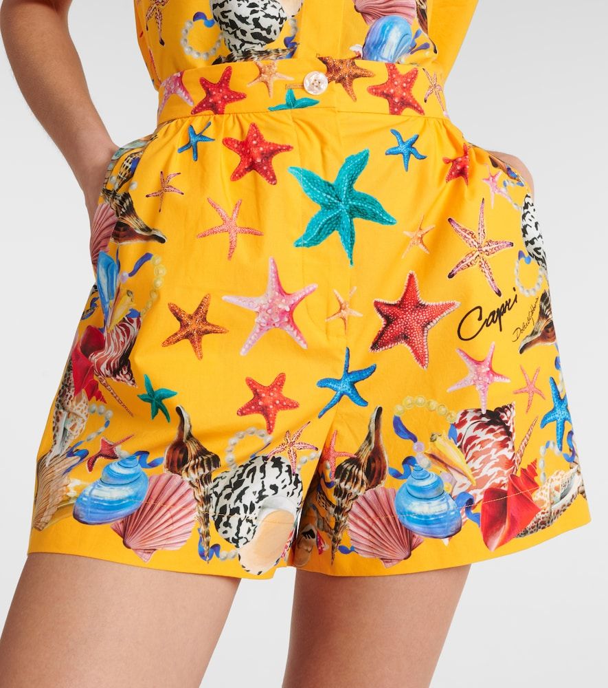 Shorts Capri de algodón estampados - Dolce&Gabbana - Modalova