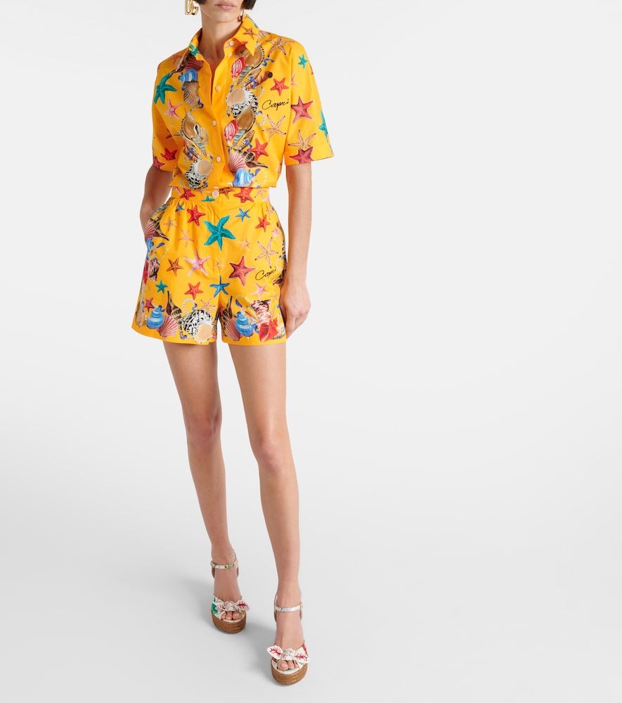 Shorts Capri de algodón estampados - Dolce&Gabbana - Modalova