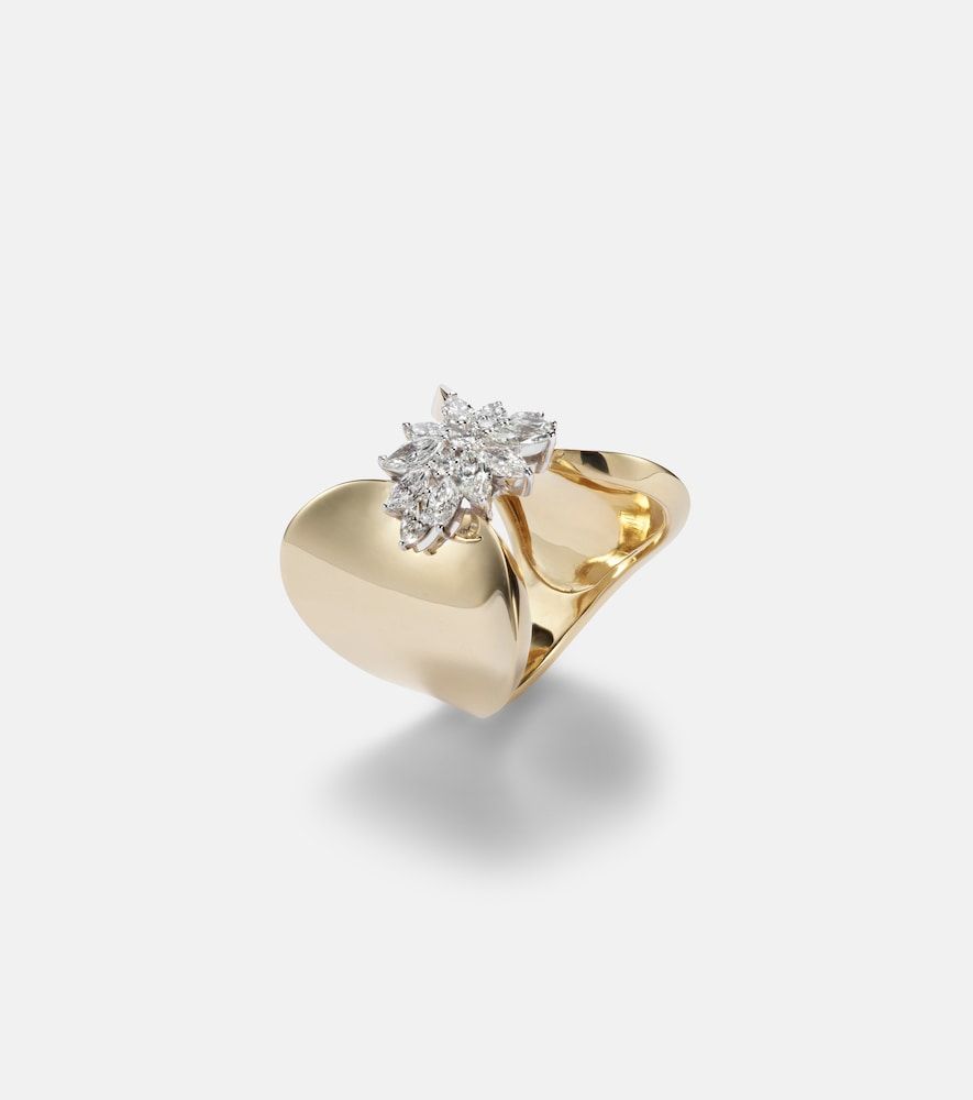 Golden Strada 18kt white and yellow ring with diamonds - Yeprem - Modalova