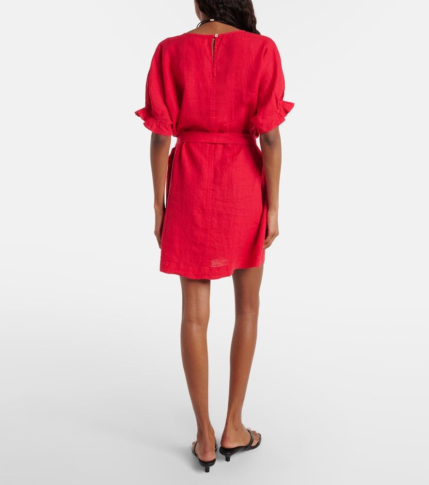 Vivian belted linen minidress - Velvet - Modalova