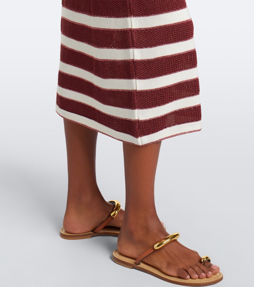 Reguliere striped cotton-blend midi dress - Eres - Modalova