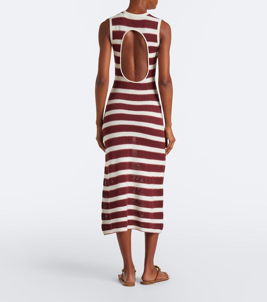 Reguliere striped cotton-blend midi dress - Eres - Modalova