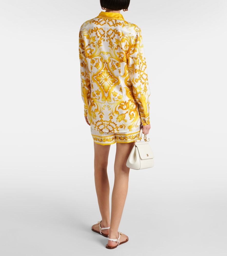 Camisa Majolica en sarga de seda - Dolce&Gabbana - Modalova