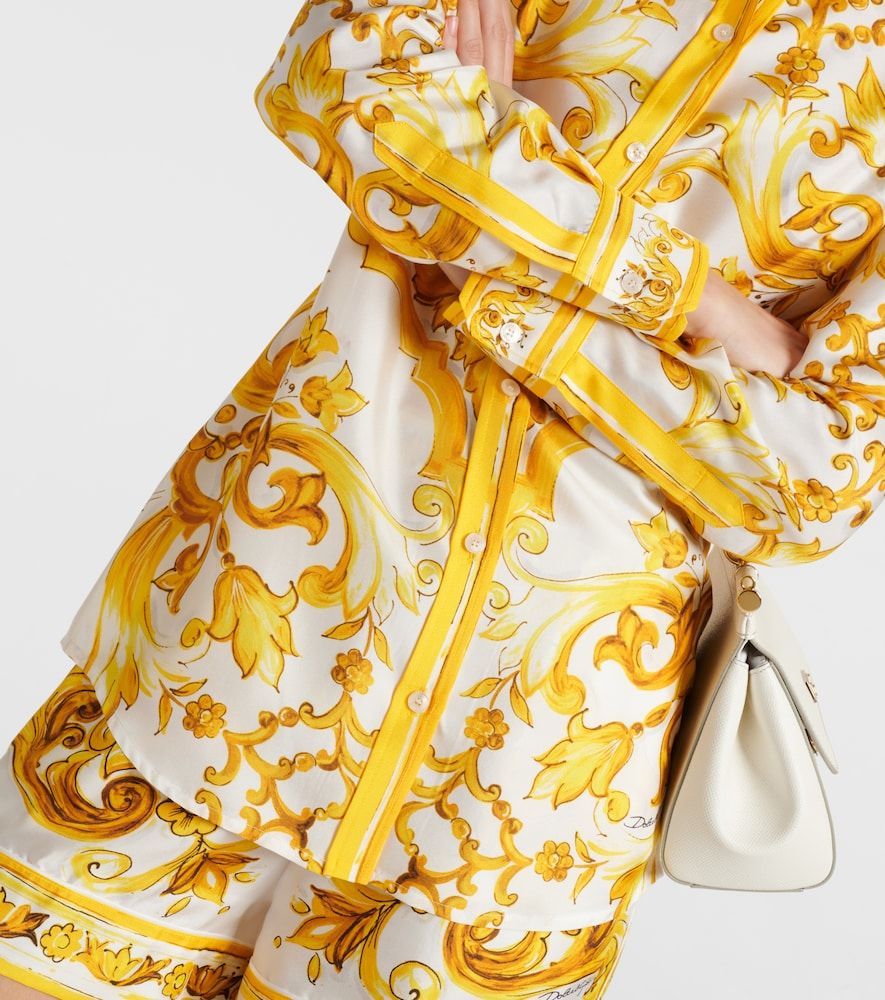 Camisa Majolica en sarga de seda - Dolce&Gabbana - Modalova