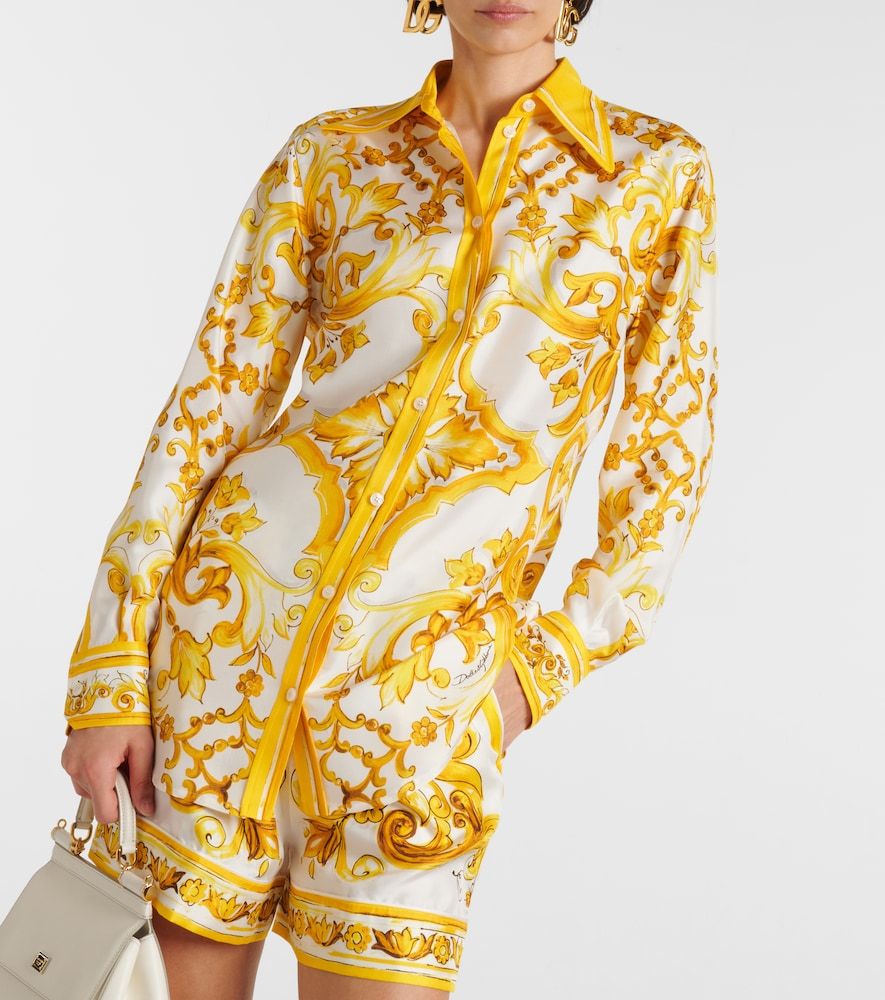 Camisa Majolica en sarga de seda - Dolce&Gabbana - Modalova
