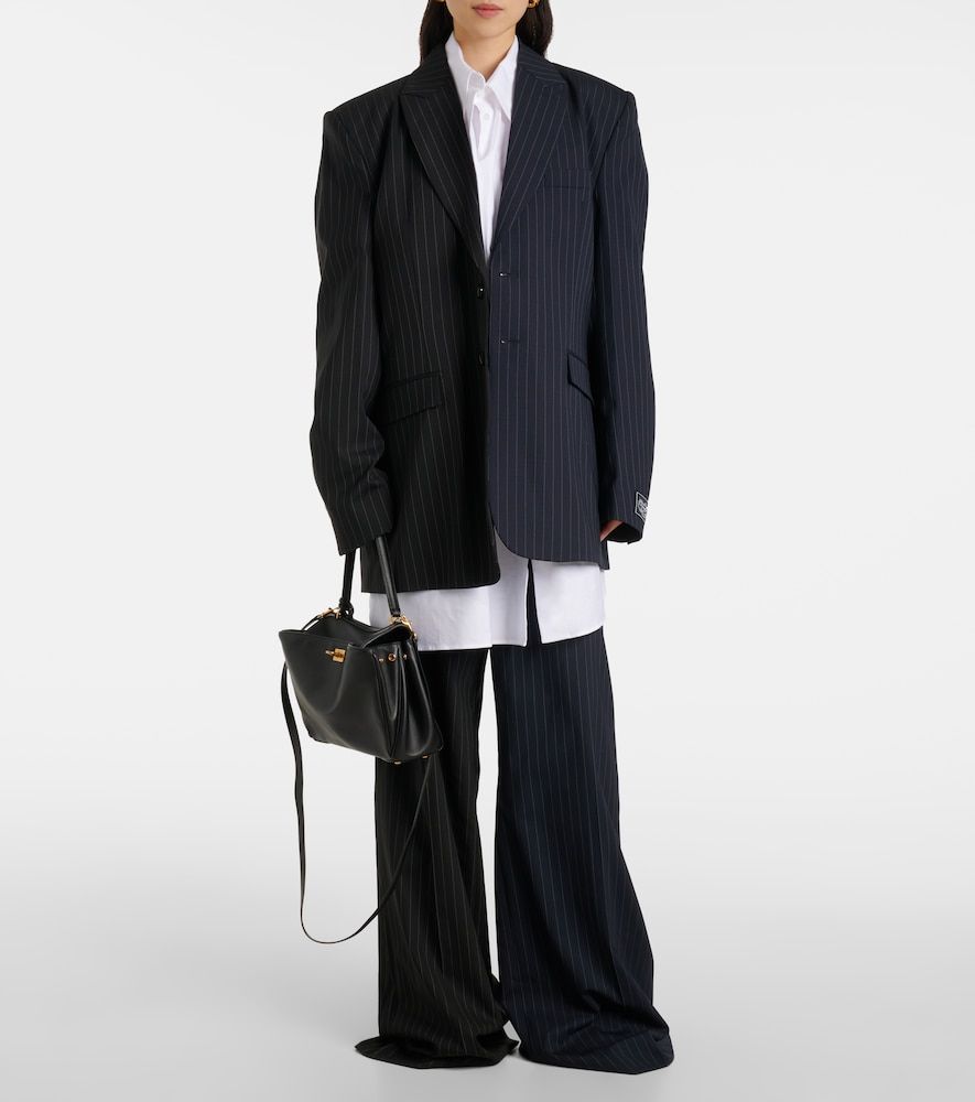 Pantalones anchos de lana a rayas - Vetements - Modalova