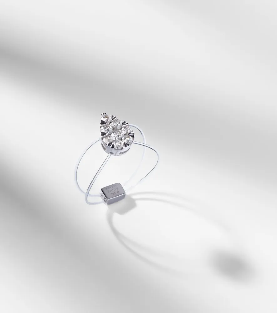Persée Anillo Floating de oro blanco de 18 ct con diamantes - Persee - Modalova