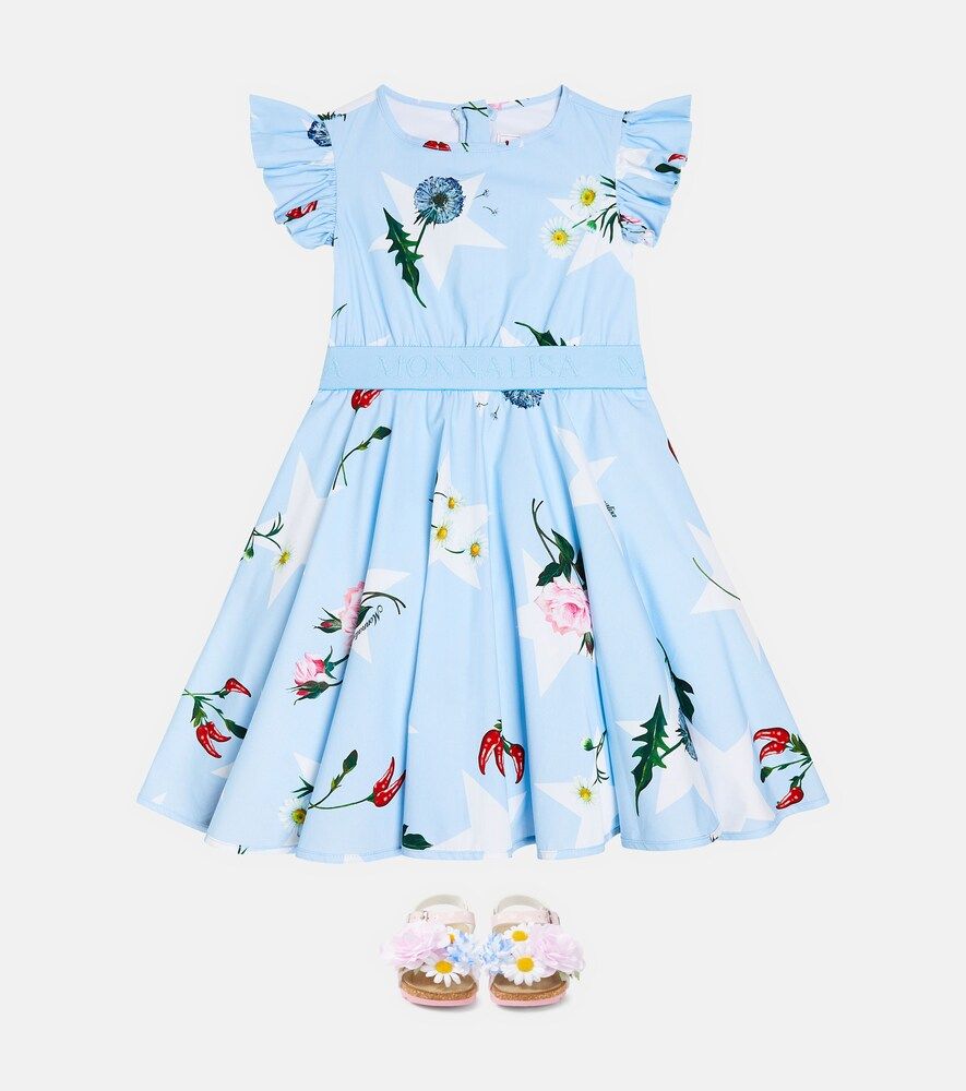 Vestido de algodón floral - Monnalisa - Modalova