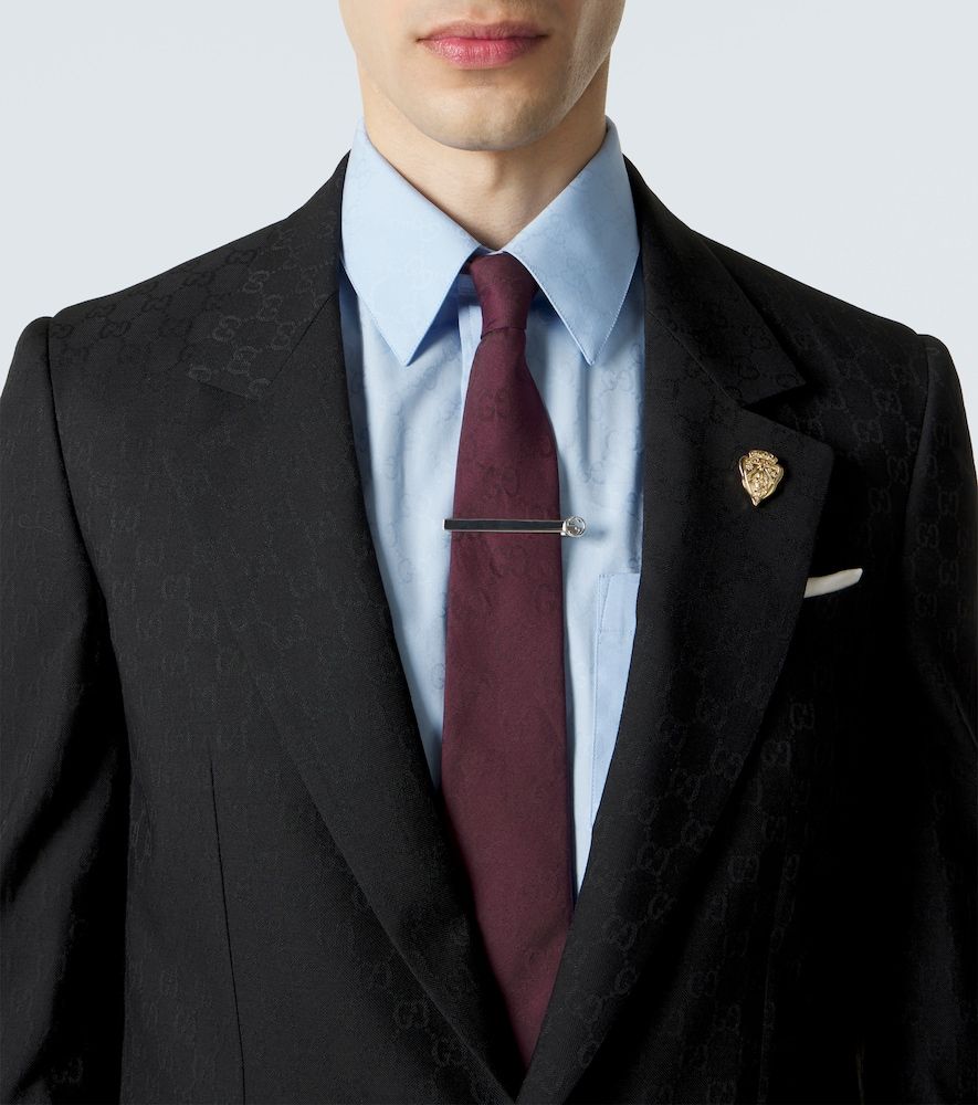 Fermacravatta Interlocking G in sterling 925 - Gucci - Modalova
