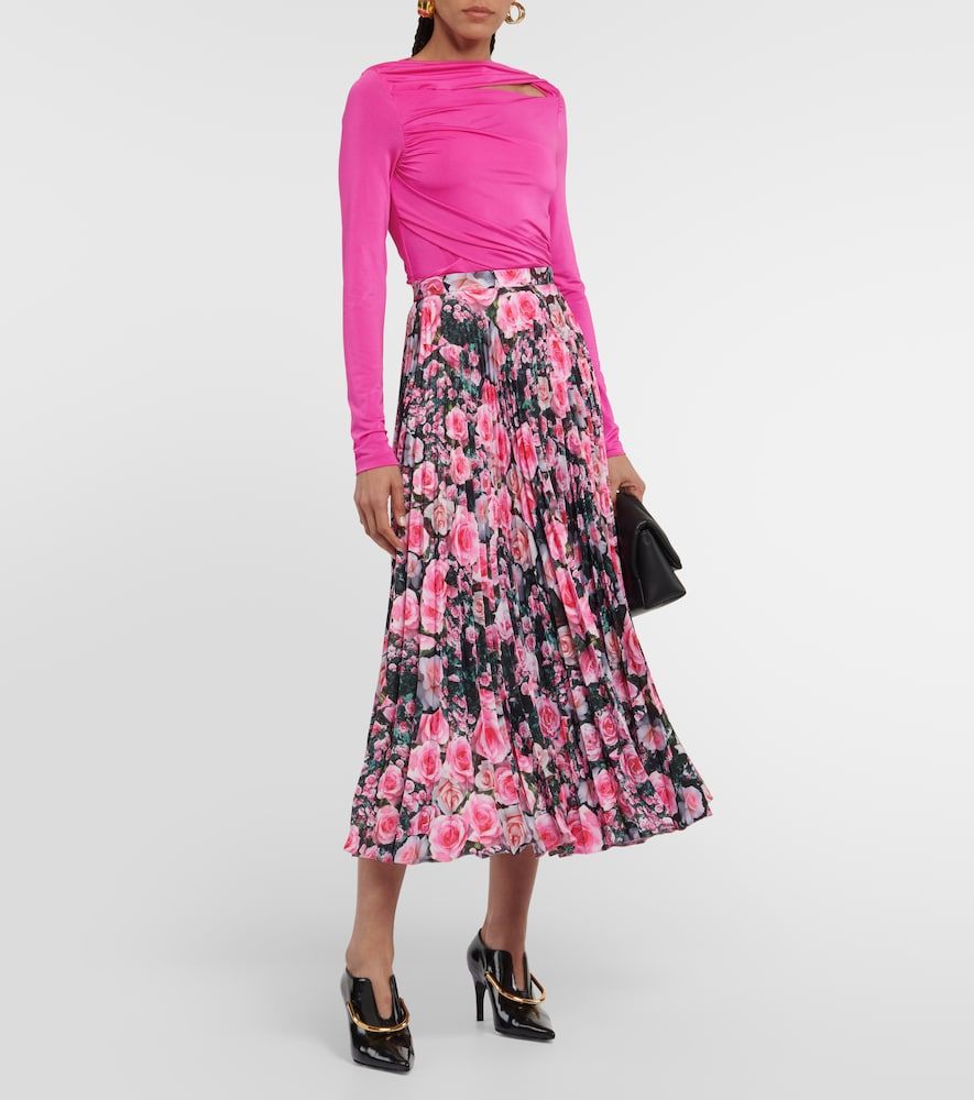 Falda midi plisada de tiro alto floral - Christopher Kane - Modalova