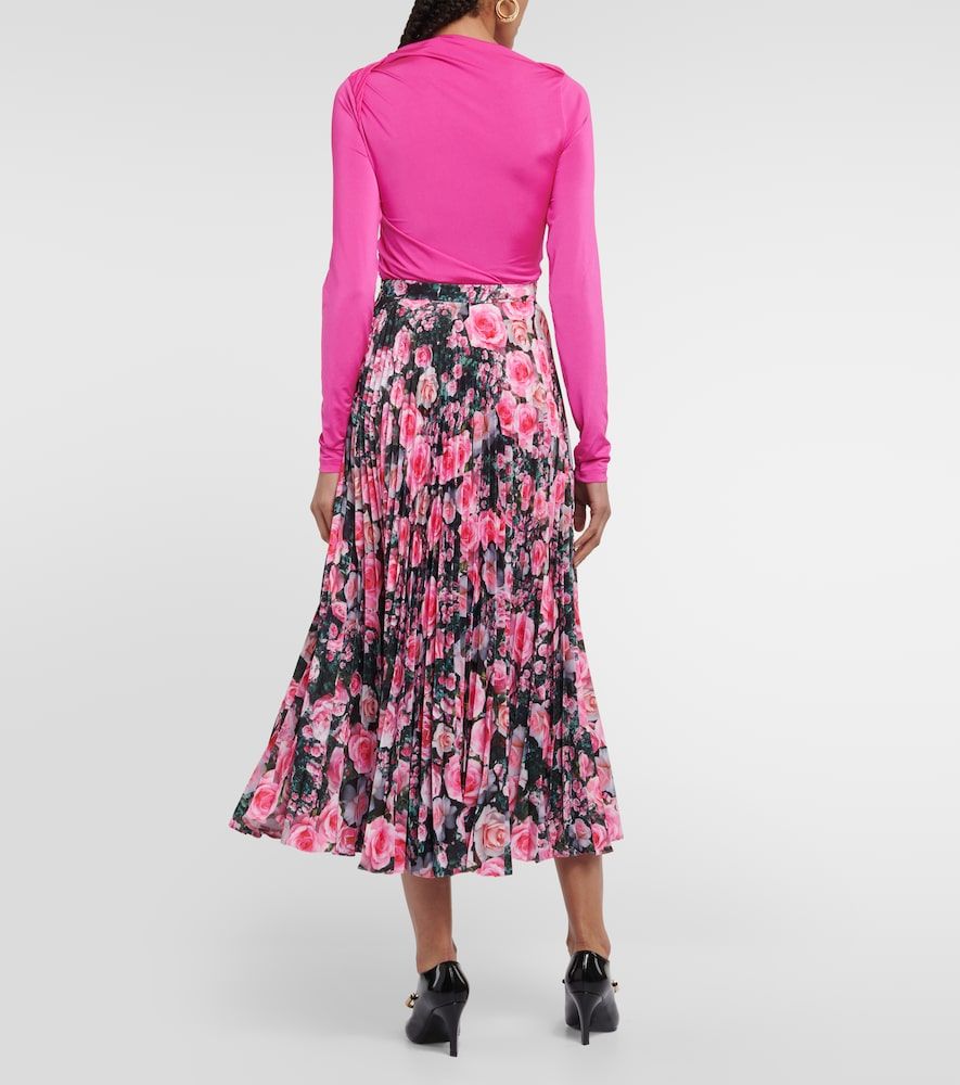 Floral high-rise pleated midi skirt - Christopher Kane - Modalova