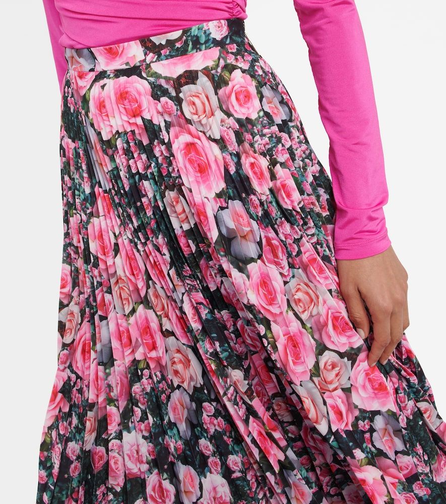 Falda midi plisada de tiro alto floral - Christopher Kane - Modalova