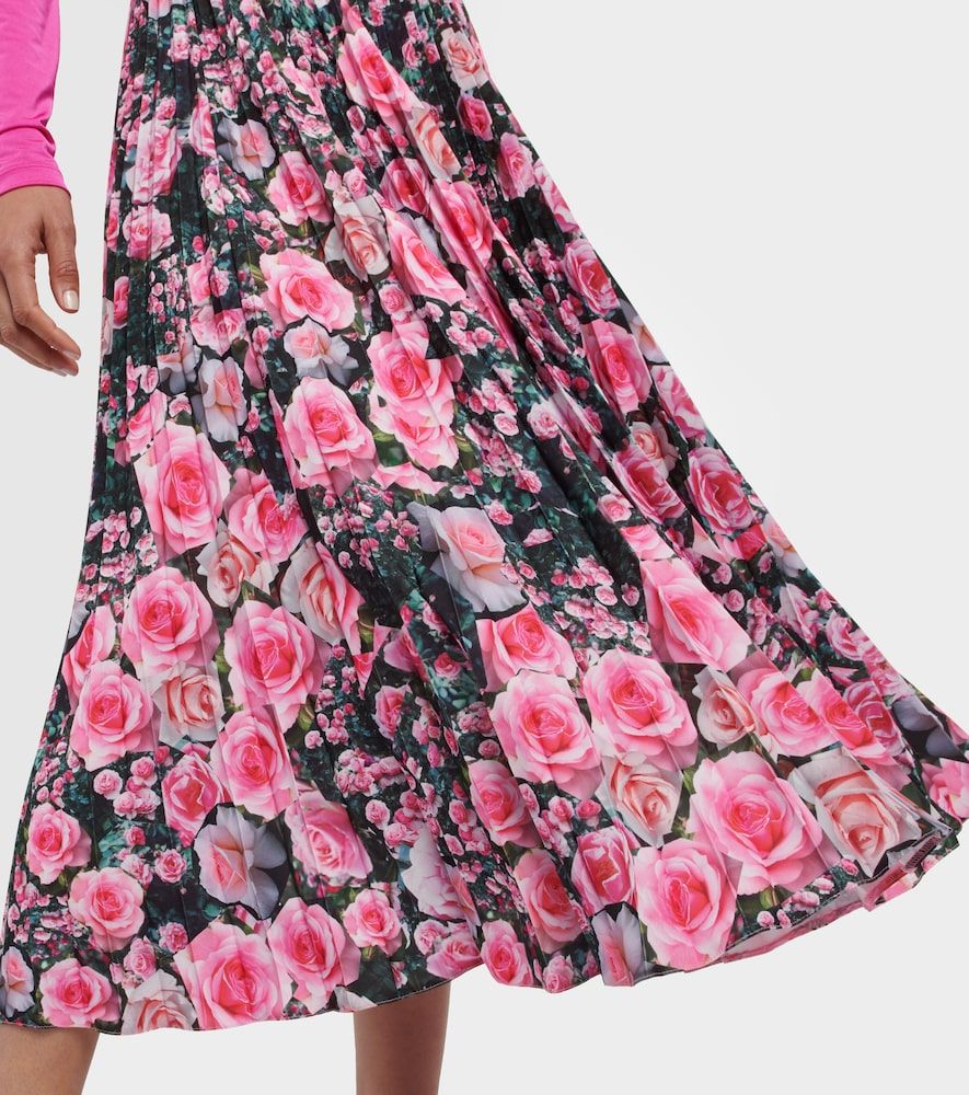 Falda midi plisada de tiro alto floral - Christopher Kane - Modalova