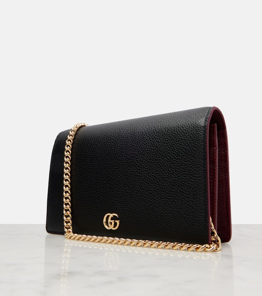 GG Petite Marmont leather wallet on chain - Gucci - Modalova