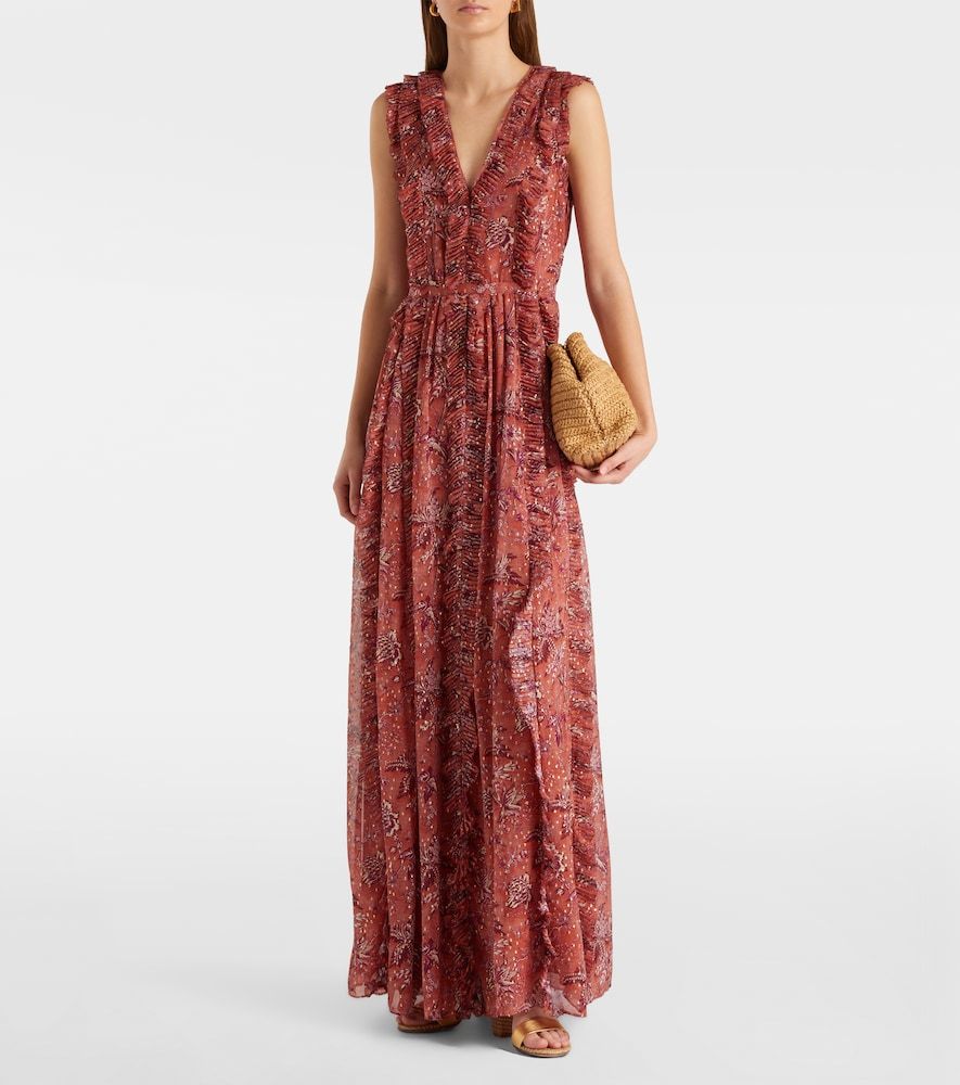 Aida ruffled silk-blend chiffon maxi dress - Ulla Johnson - Modalova