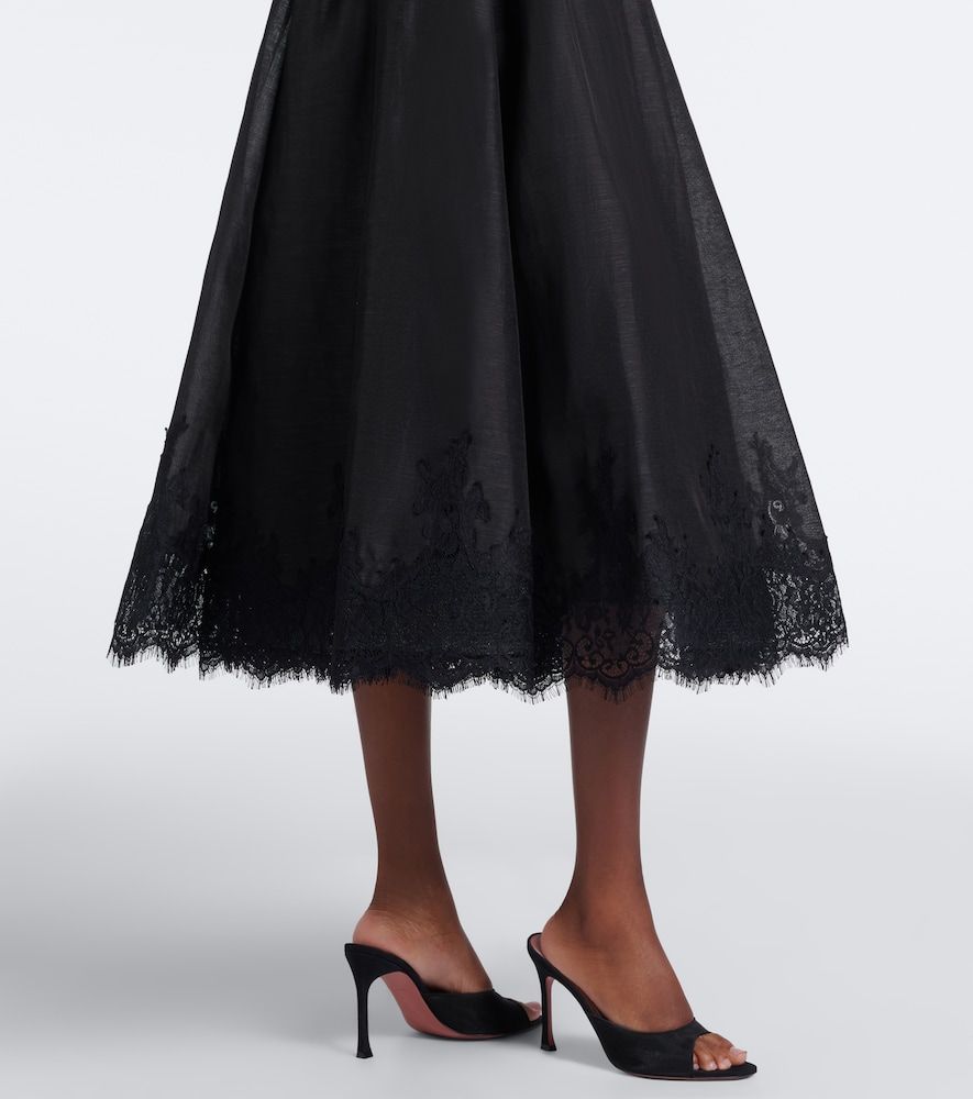 Valiant lace-trimmed linen and silk bustier dress - Zimmermann - Modalova