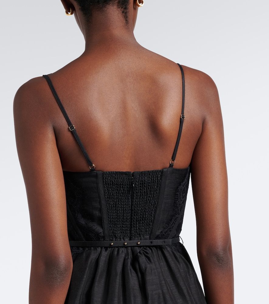 Valiant lace-trimmed linen and silk bustier dress - Zimmermann - Modalova