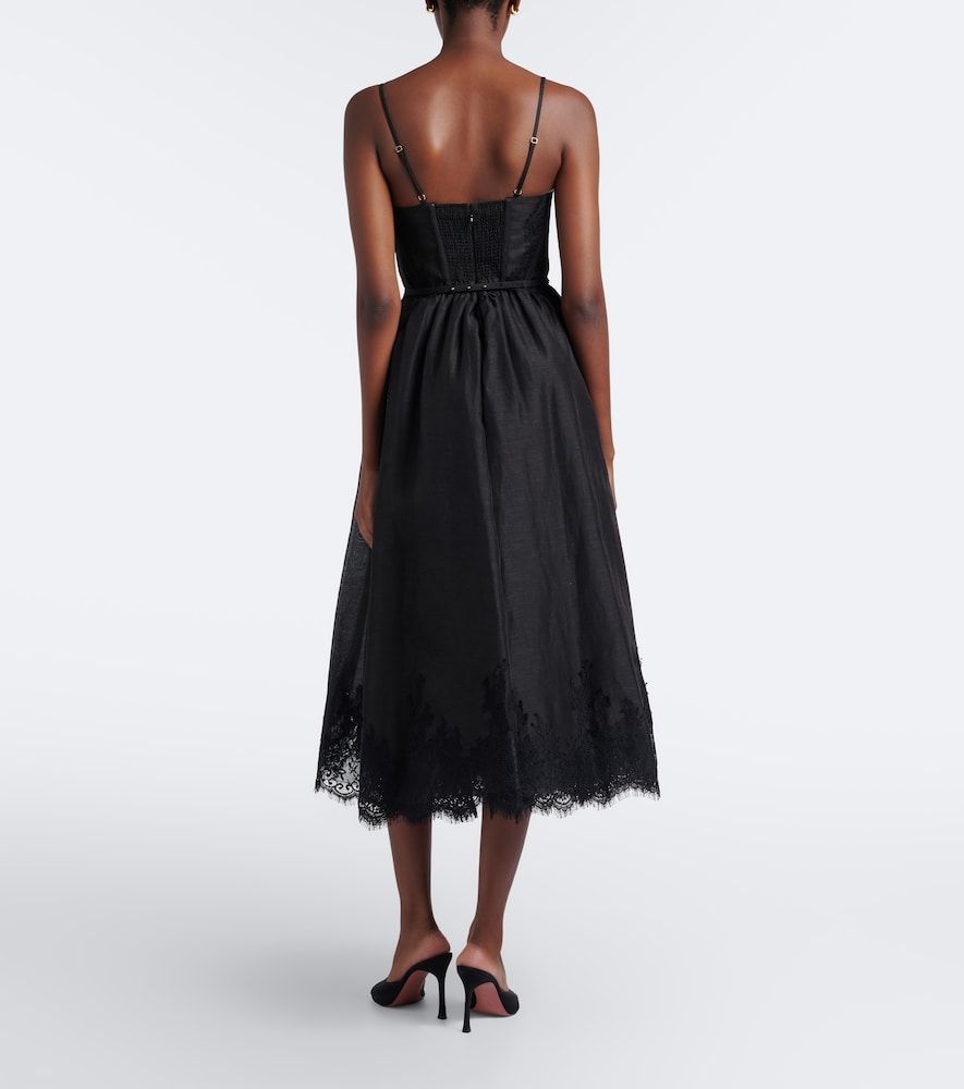 Valiant lace-trimmed linen and silk bustier dress - Zimmermann - Modalova