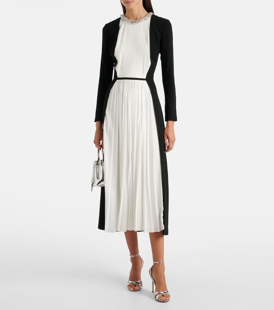 Esther embellished crepe and plisse midi dress - Simkhai - Modalova