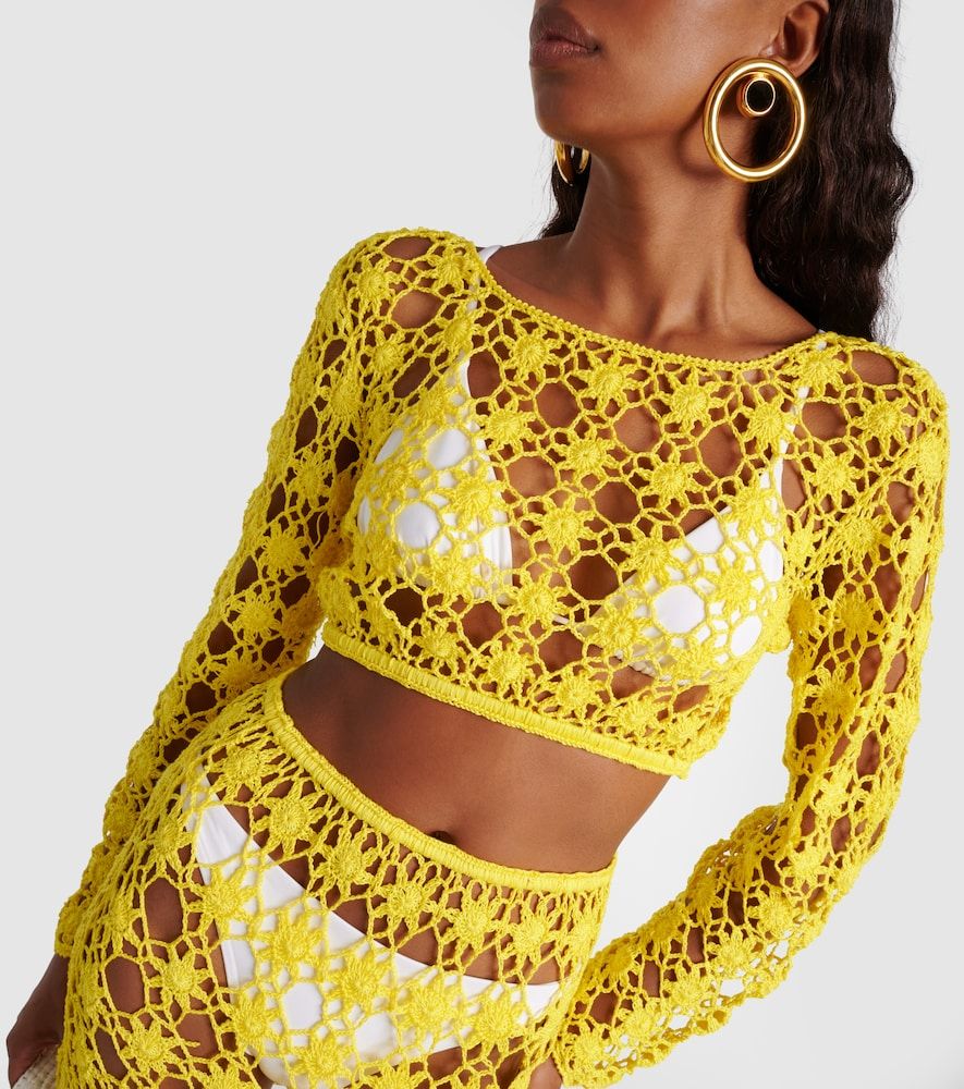Crop top Bella de croché de algodón - Anna Kosturova - Modalova