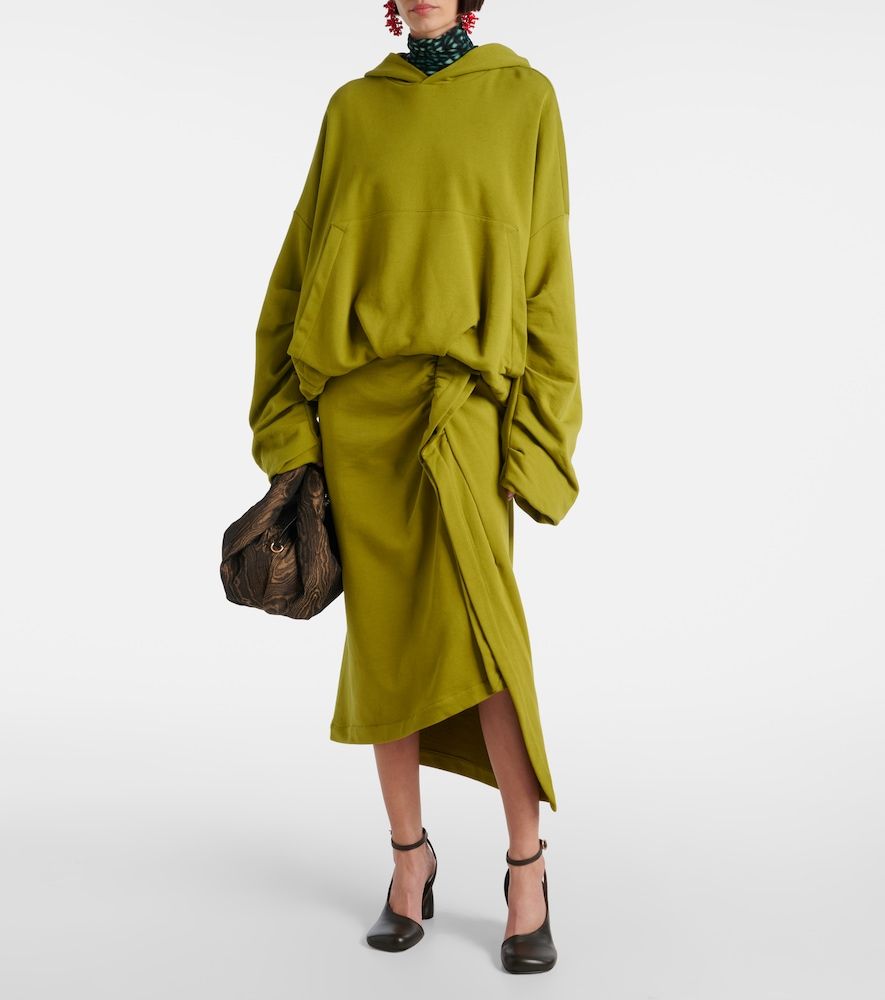 Falda midi de algodón fruncida - Dries Van Noten - Modalova