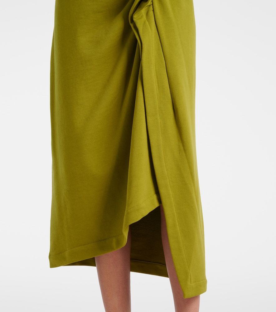 Falda midi de algodón fruncida - Dries Van Noten - Modalova