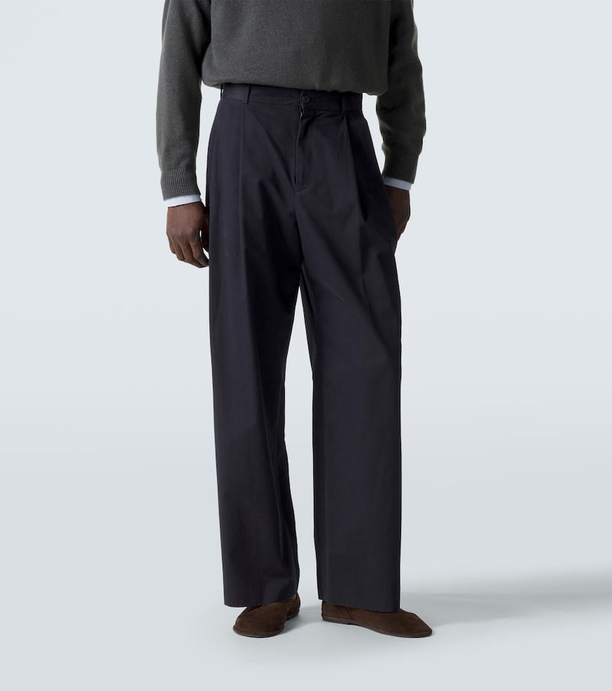 Pantalones rectos Tibor de gabardina de algodón y cachemir - The Row - Modalova
