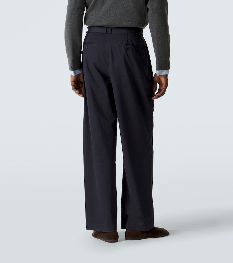 Pantalones rectos Tibor de gabardina de algodón y cachemir - The Row - Modalova