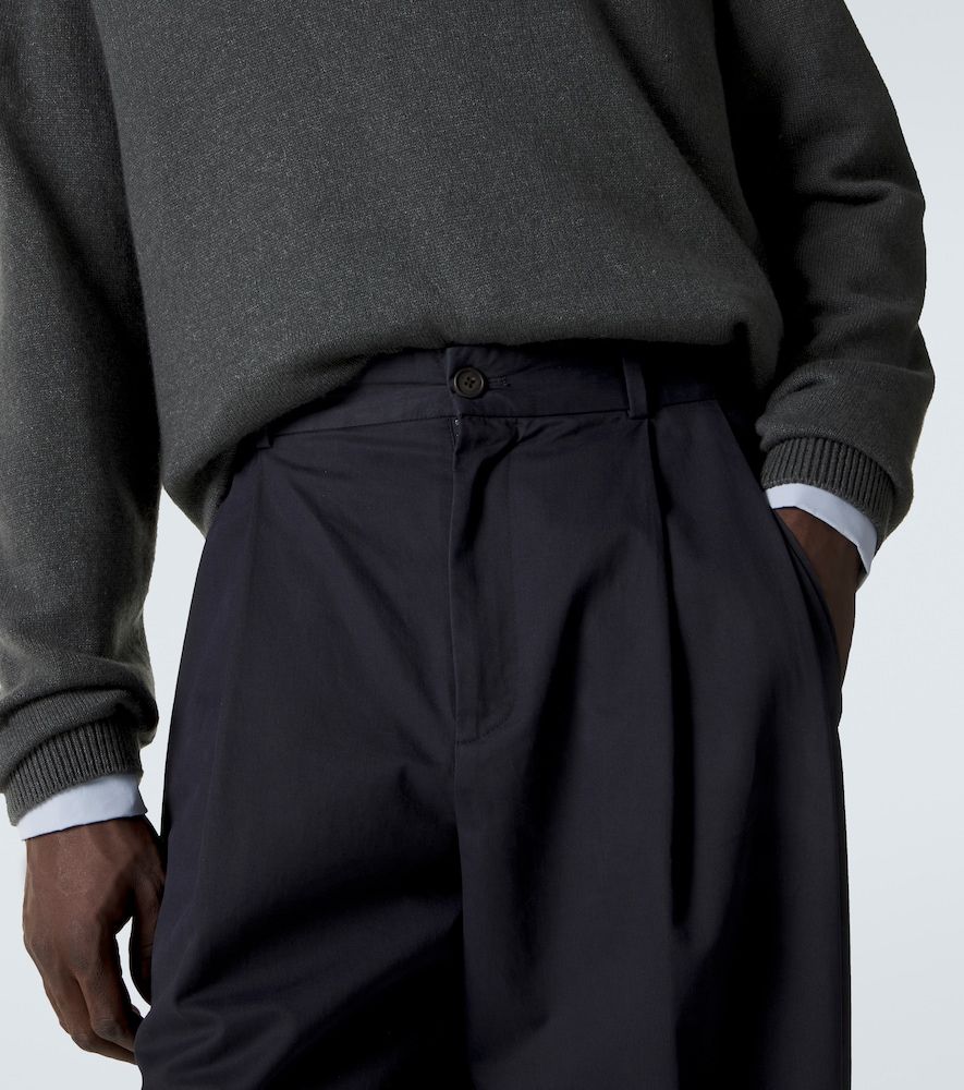 Pantalones rectos Tibor de gabardina de algodón y cachemir - The Row - Modalova