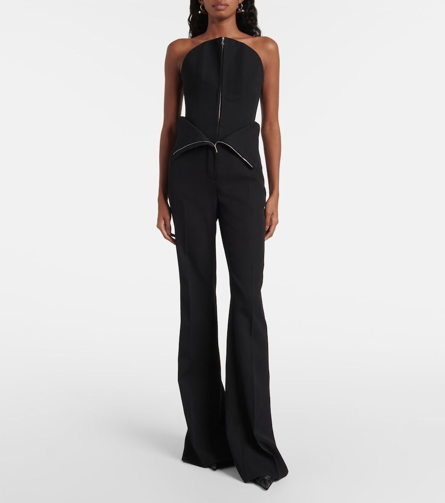 McQueen Top a corsetto in lana - McQueen - Modalova
