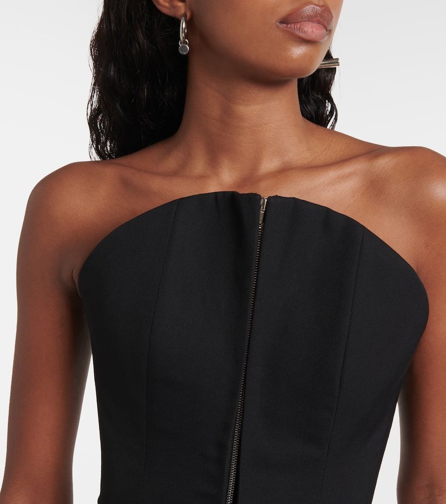 McQueen Top a corsetto in lana - McQueen - Modalova