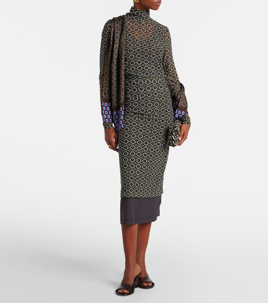 Abito midi con stampa - Dries Van Noten - Modalova
