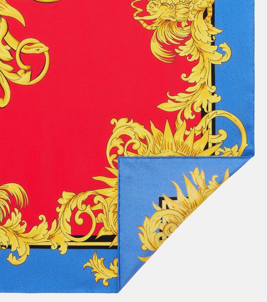 Foulard in twill di seta con stampa - Versace - Modalova