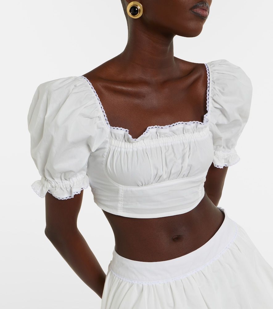 Ligia ruffled cotton poplin crop top - Bananhot - Modalova