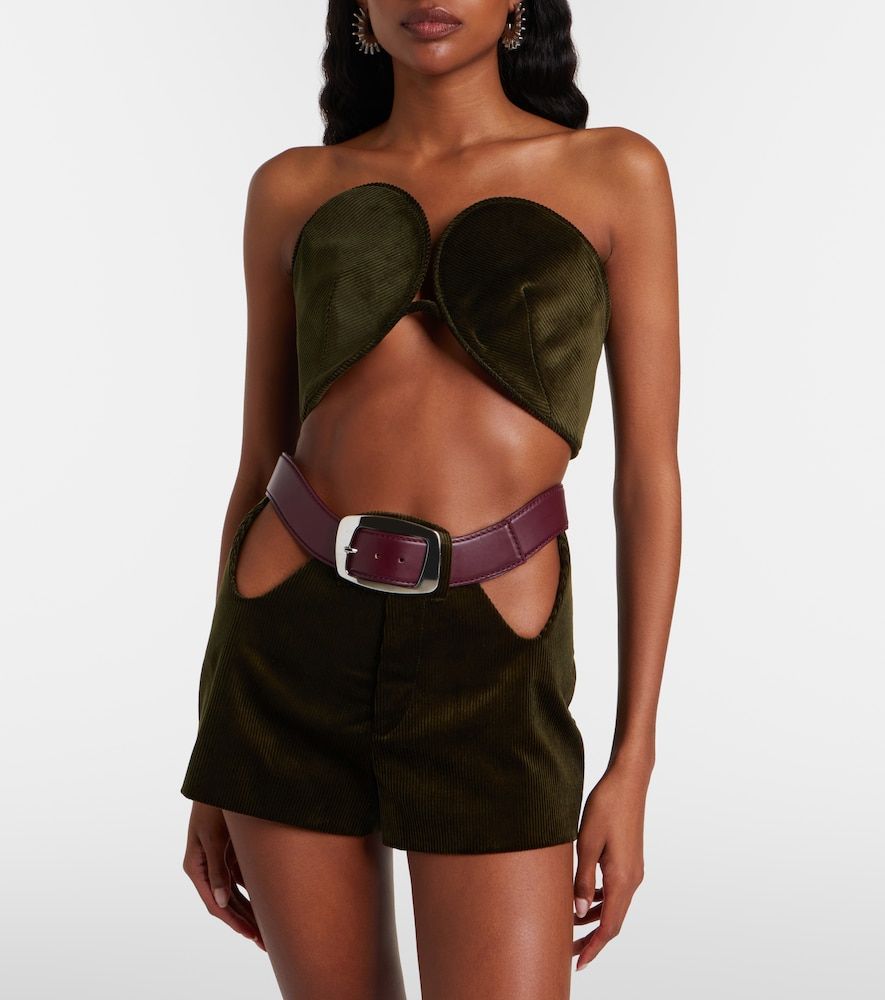 Shorts de pana de algodón con cinturón - Jean Paul Gaultier - Modalova