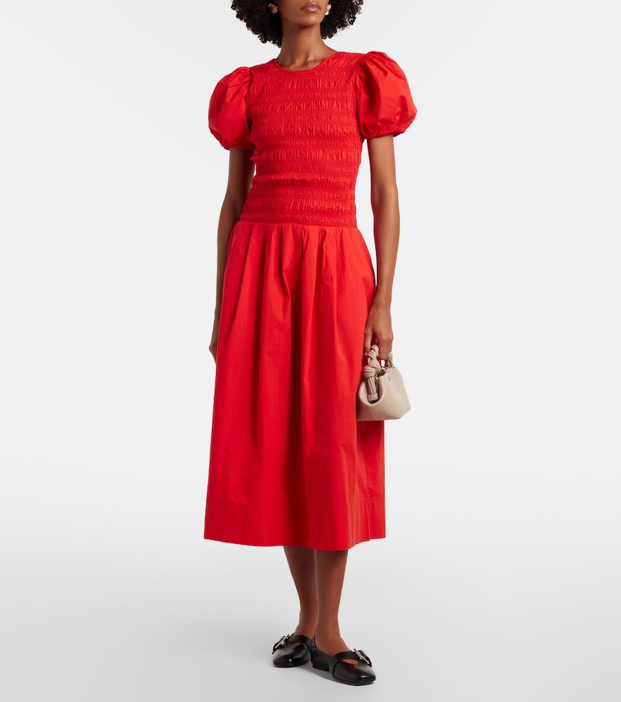 Vestido midi de popelín en mezcla de algodón - Ganni - Modalova