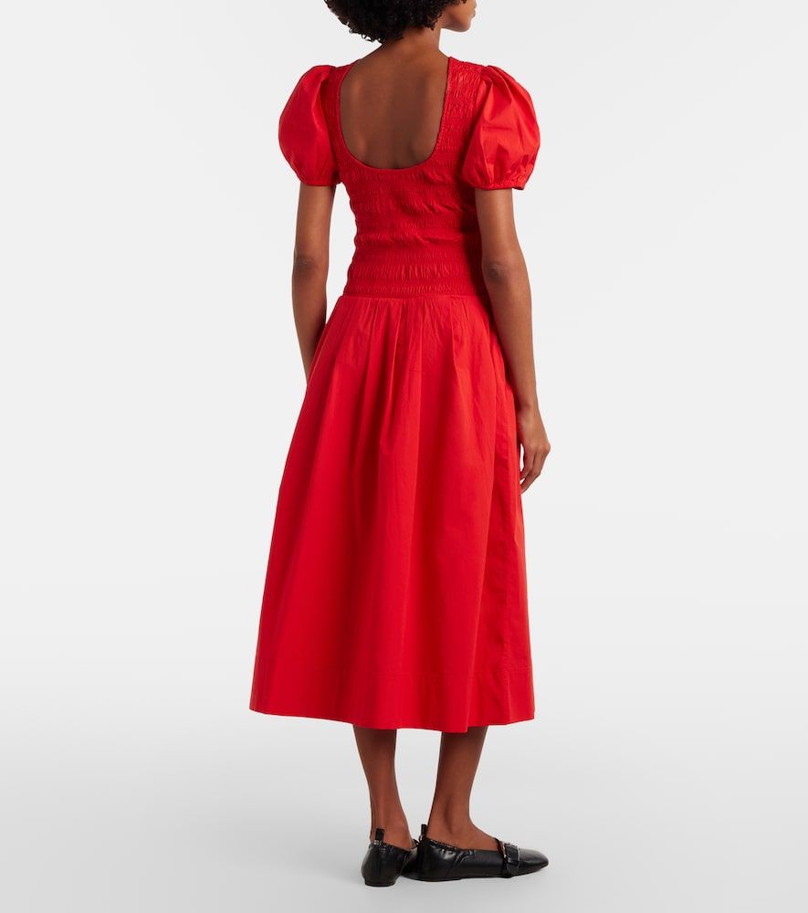 Vestido midi de popelín en mezcla de algodón - Ganni - Modalova