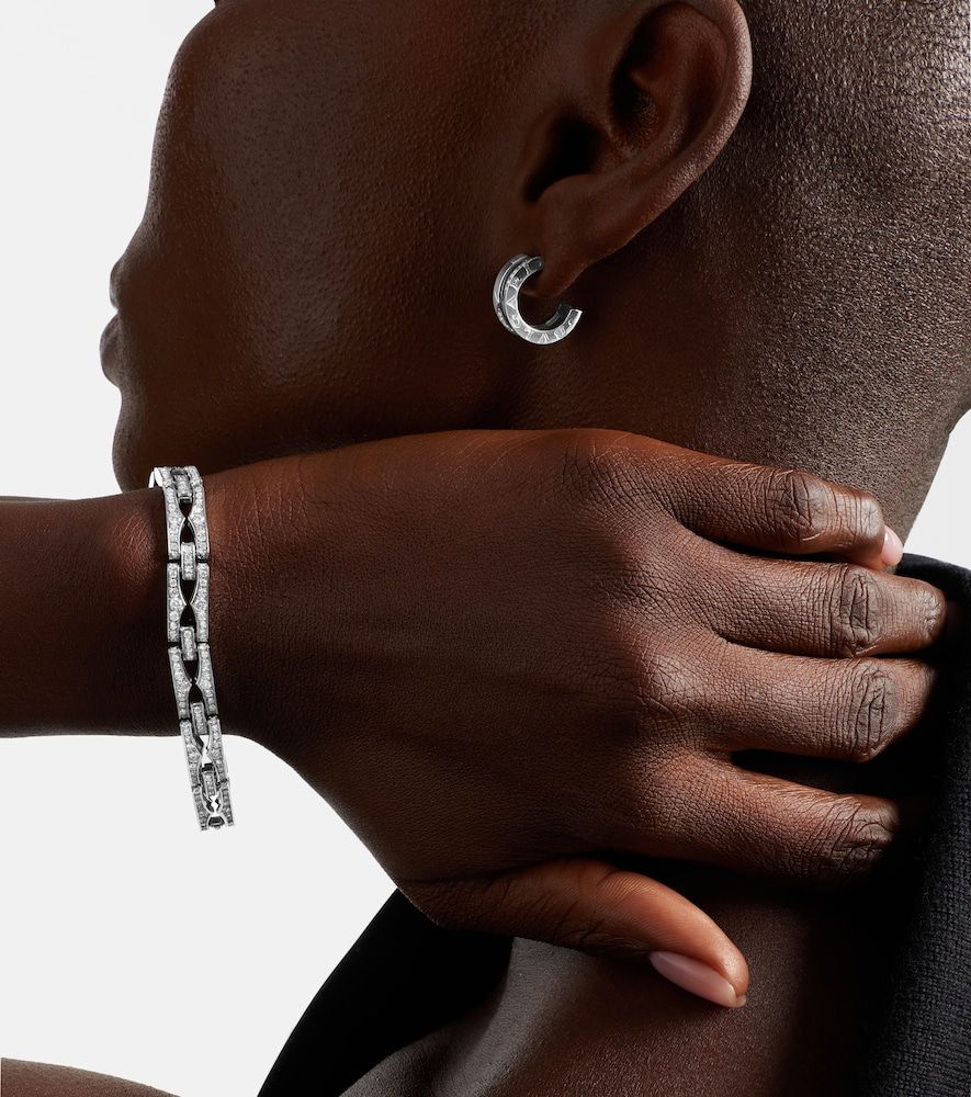 Orecchini B.zero1 in oro bianco 18kt con diamanti - Bvlgari - Modalova