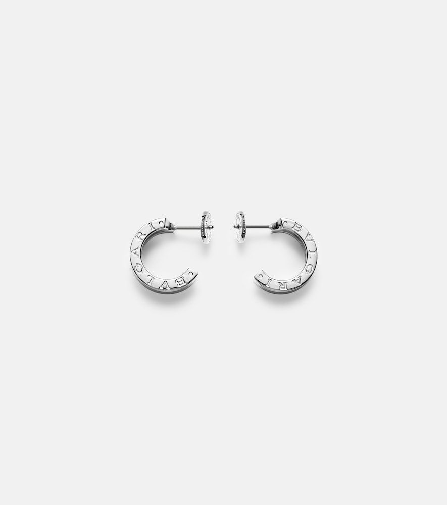 Orecchini B.zero1 in oro bianco 18kt con diamanti - Bvlgari - Modalova