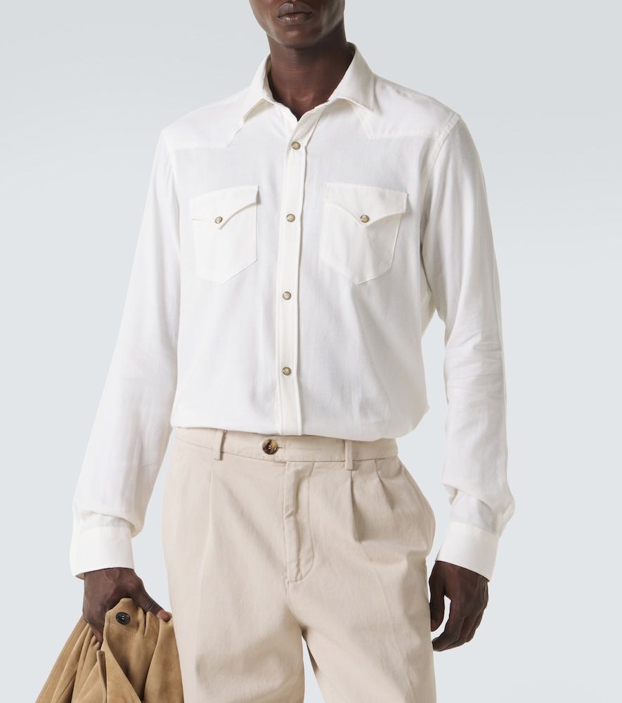 Canali Camicia in cotone e cashmere - Canali - Modalova